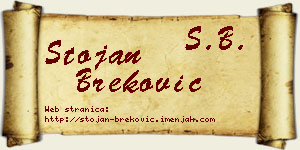 Stojan Breković vizit kartica